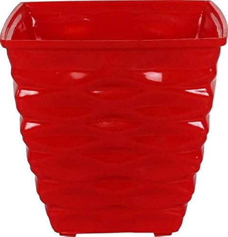 Antier Plastic Indoor Planter/Table top Planter//Flower Pot (4.2-inch, Red, Pack of 1) Plant Container Set