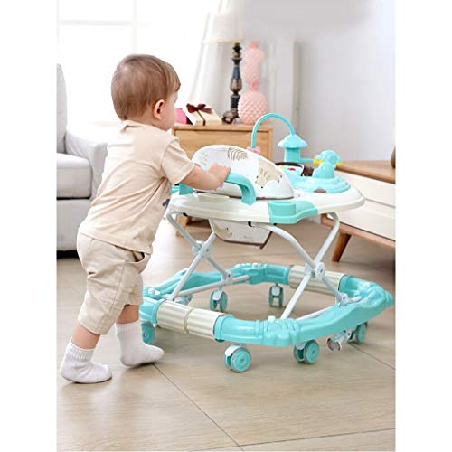 2 in 1 Walk & Rock Baby Walker Rocker and Entertainer,6-18months Baby Walker，Multi-Function Child Anti-Rollover Folding Baby Walker, Multi-Function Stroller, Adjustable Height (Color : Blue) - Thumbnail 4