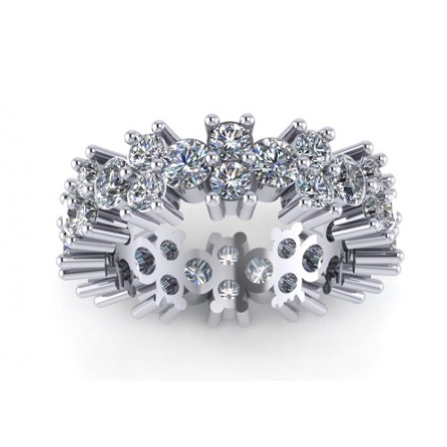 5.00 ct Ladies Round Cut Diamond Eternity Wedding Band Ring in Platinum