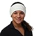 TrailHeads Ponytail Headband | Cable Knit Winter Ear Warmers | Fleece Ear Band for Women - wintry white