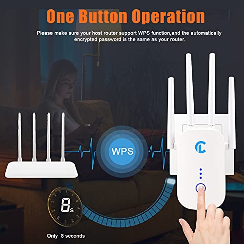 WiFi Extender for Home, 2.4 & 5GHz Dual Band 1200Mbps WiFi Booster with Ethernet Port,Simple Setup WiFi Internet Booster,360° Full Coverage WiFi Repeater Internet Extender…