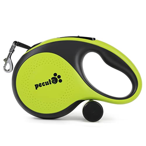 Pecute Retractable Dog Leash with Poo Bag Holder, 8m/26.2ft Dog Leash with 360° Tangle-Free Extended Leash, Anti-Slip Handle and Quick Brake Button, Suitable for Dogs Up to 110lbs/50kg in Weight