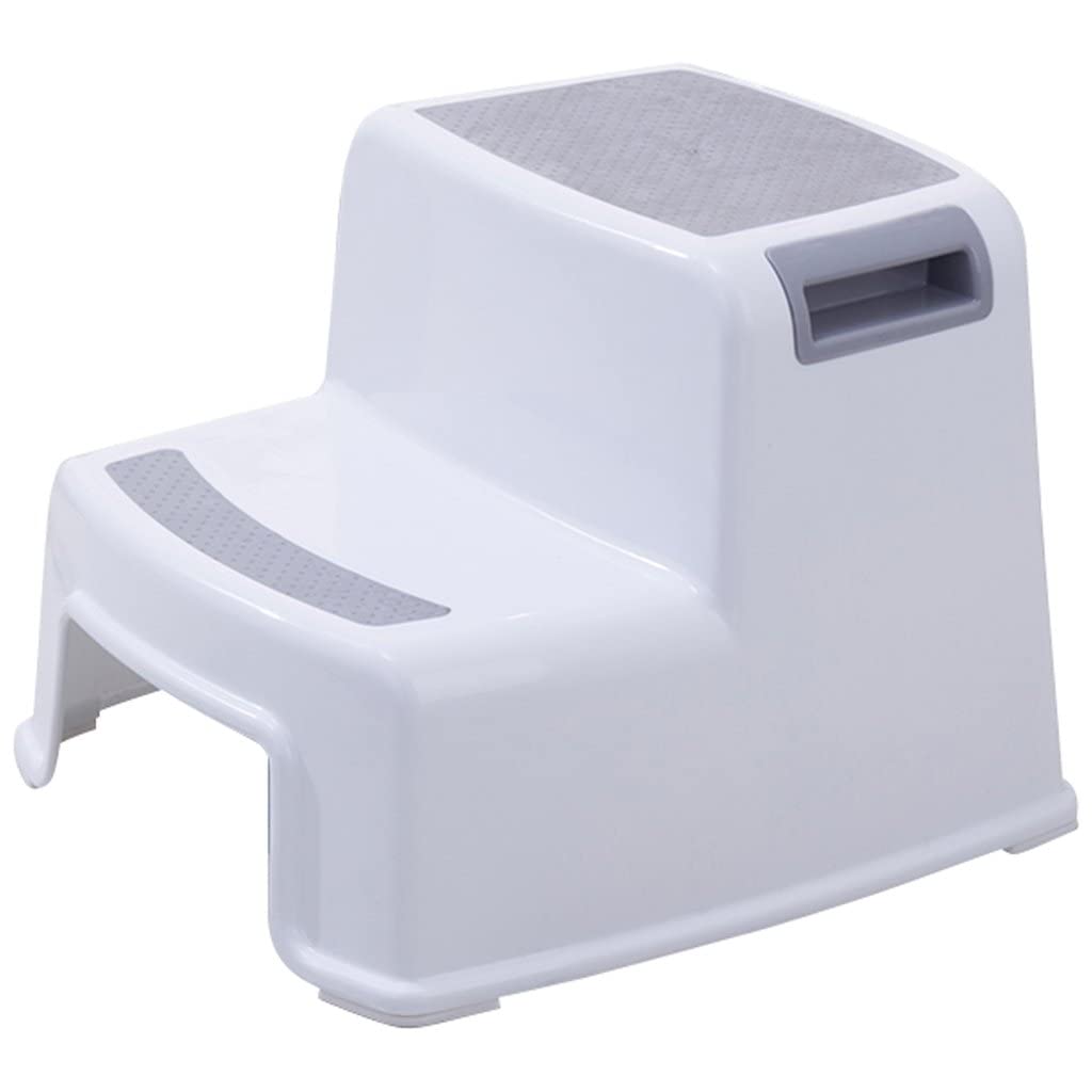 BabyDan Two Step StepStool Anti Slip - PVC Free- White/Grey 7812-20-75