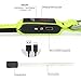 BSeen LED Dog Collar Nylon Webbing USB Rechargeable with 3 Reflective Strings Glowing Pet Safety Collars with Adjustable Buckle & D-Ring for Small Medium Large Dogs (Large, Neon Green)