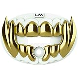 Loudmouth Football Mouth Guard | 3D Beast Chrome Adult and Youth Mouth Guard | White &amp; Gold Chrome Mouth Piece for Sports | Maximum Dual Action Air Flow Mouth Guards | Pacifier Lip and Teeth Protector