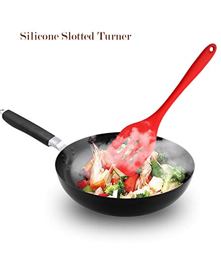 REMEE Basics Range Silicone Kitchen Utensils Set in FDA Grade with Hygienic Solid Coating Pack of 5(Red)