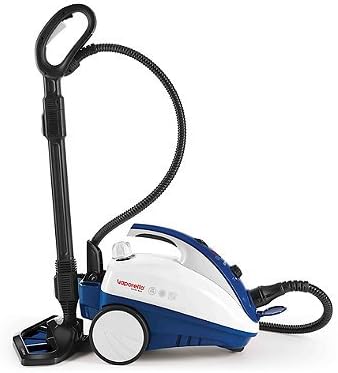 Steam Mop 54 oz.Power Indicator Light With Water Tank Adjustable Steam Output Comes With 12 Attachable Accessories in Blue/White
