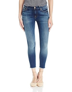 7 For All Mankind Women's the Ankle Skinny with Raw Hem
