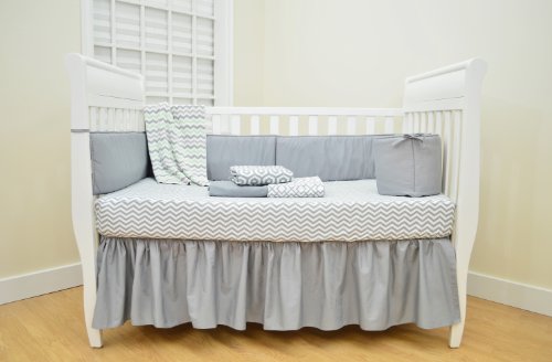 American Baby Companypercale Fitted Crib Sheet, Zigzag Grey (885303439487)