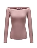 Regna X Women's Semi Off-The-Shoulder Lightweight Stretchy Ribbed Knit Top (S-3XL)