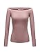 REGNA X Women's Semi Off-the-Shoulder Lightweight Stretchy Ribbed Knit Top (S-3XL)