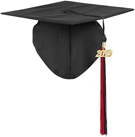 Matte Graduation Cap with Tassel 2017 Year Charm