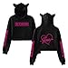 Kpop Blackpink Hoodie Cat Ear Sweater Jennie Jisoo Rose Lisa Sexy Crop Top