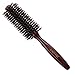 100% Natural Bristle Hair Brush with Wooden Handle - Round Comb for Hair Styling, Drying, Sculp Massage
