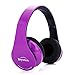 New Black/Red/White/Blue/Yellow/Pink More Color Bluetooth Headphones ---Wireless--- HiFi Stereo--- Built in Mic-phone with Retail Package (Pure Purple)