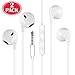 Headphones with Microphone [2 Pack] Premium Earbuds Stereo Earphones and Noise Isolating Headset for Apple iPhone iPod iPad Samsung Galaxy and More Android Smartphones - White