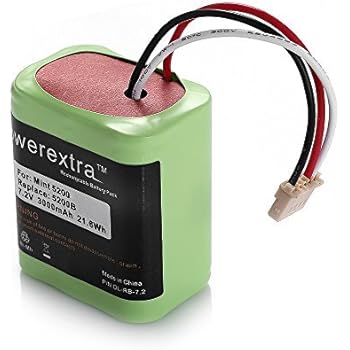 Powerextra High Capacity 7.2V 3000mAh Ni-MH iRobot Mint 5200 Vacuum Cleaner Replacement Battery for iRobot Braava 380, 380T, Mint 5200, 5200B, 5200C Floor Mopping Robots