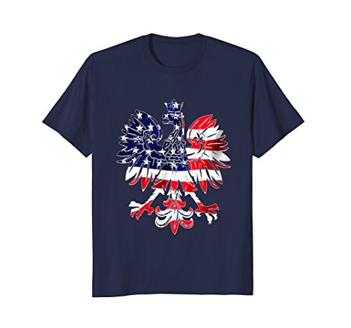 Mens polish eagle american flag pride shirt poland dyng…