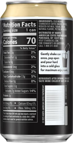 STARBUCKS NITRO COLD BREW, VANILLA SWEET CREAM, 9.6 FL OZ CAN