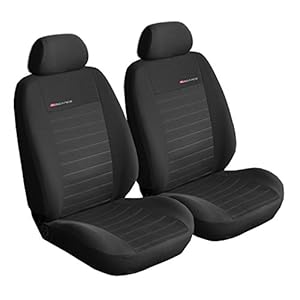 Carpendo stoelhoezen auto voorstoelen auto stoelhoezen vooraan donkergrijs-grijs met airbag systeem – Elegance P1…