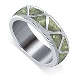 Men's 925 Sterling Silver Mother of Pearl Southwestern Style 6mm Band