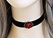Black Velvet Choker Necklace with Rose Holloween Costume Jewelry Adjustable(Approx 11.8