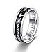 Godcow Men’s Classic Stainless Steel Spinner Christian Ring I Can Do All Things Bible Verse Wedding Band