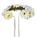Valdler Daisy Flower Crown with Adjustable Ribbon for Festivals Party