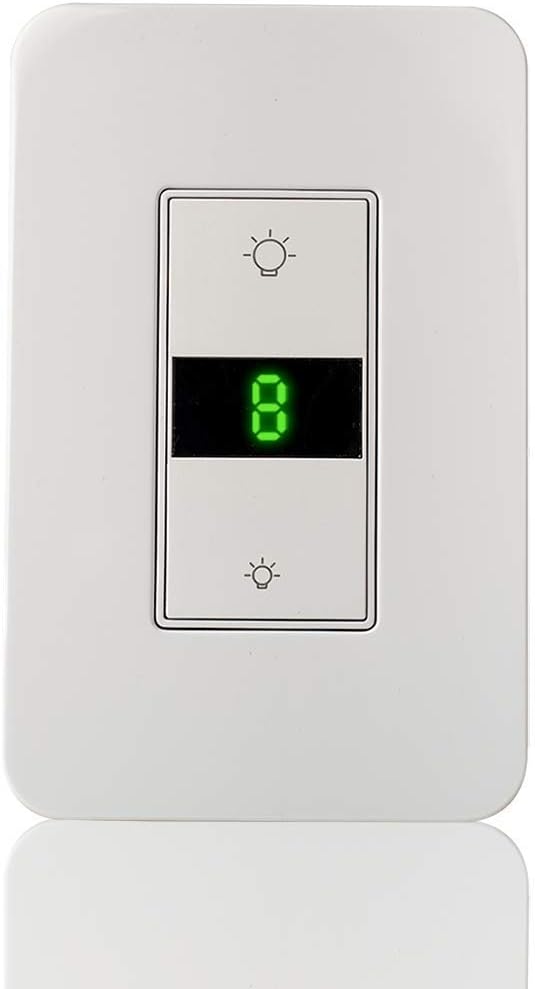 Smart Wi-Fi Light Switch, Works with Alexa, Google Home Compatible, iOS Android Smartphone Wireless Control, No Hub Required, Timer Schedule, Switch On Off (Dimmer)