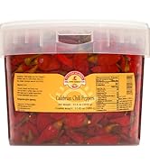 TuttoCalabria, Whole Calabrian Chili Peppers in Oil, Bulk Tub, 98 oz, All Natural, Non-GMO, Produ...