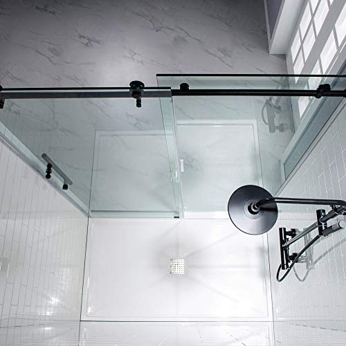 WOODBRIDGE MBSDC6076MBL Frameless Sliding Glass Shower Door 56"60"W