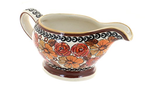 Polish Pottery Autumn Rose Gravy Boat