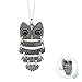 iNewcow Vintage Retro Owl Pendant Long Chain Necklace with Antiqued Bronze Finish