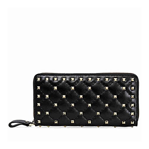 Valentino rockstud spike leather wallet - black