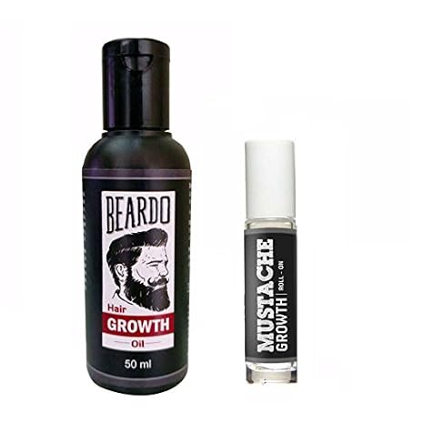 Beardo Beard and Hair Growth Oil 50ml & Beardo Mustache Growth Roll on combo