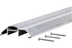 M-D Building Products 08003 3-3/4 in. x 1-1/8 in. x 32 in. Silver Aluminum and Vinyl Heavy-Duty High-Profile Threshold