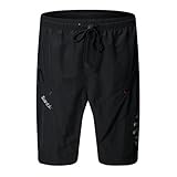 SANTIC Men's Baggy Padded Bike Shorts Comfort Breathable Cycling Short Black
