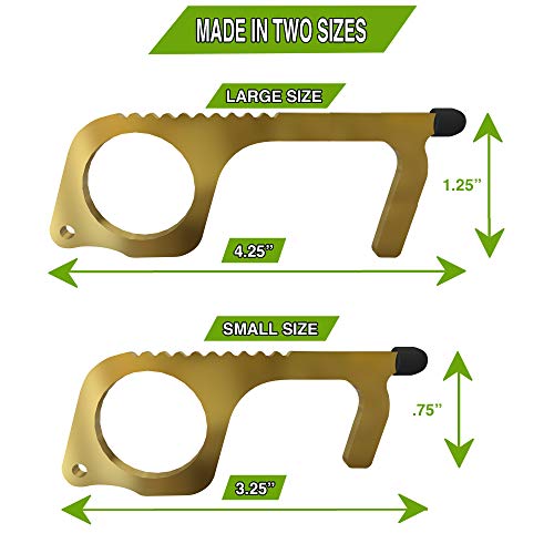 No Touch Door Opener Tool Touchless Keychain Brass Clean Key Made