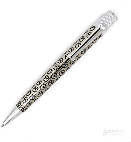 Retro 51 Tornado Rollerball Pen, Acid-Etched Dog Paws Barrel, Stonewashed Pewter by My Scratch Off Labels, LLC