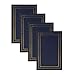 DesignOvation Traditional Photo Albums, Holds 300 4x6 Photos, Set of 4, Navy Blue