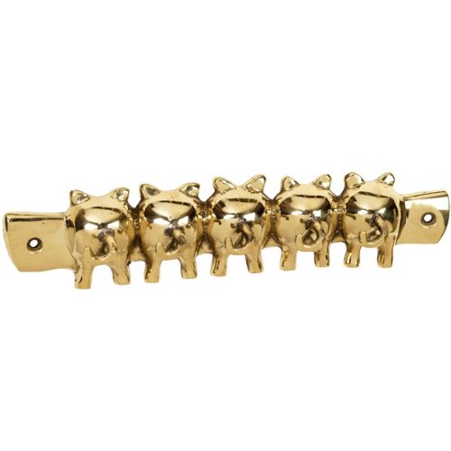 Chattels Solid Brass Pig's Tails Bums Key Hook House Car Keys Rack Hanger Wall Mounted Holder Including fixings