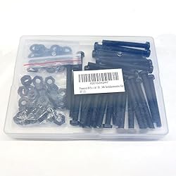 Pzsmocn 90 Pieces/30 Sets M6*50 mm Plastic Black