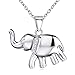 Angel caller Lucky Gift 925 Sterling Silver Polished Cute Elephant Necklace Rolo Chain 18''