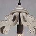 DOCHEER Farmhouse Wood Chandelier Distressed White 1-Light Round Vintage Wooden Pendant Hanging Lighting Fixtures for Dining Room, Bedroom, Kitchen Island, Foyer, Entryway