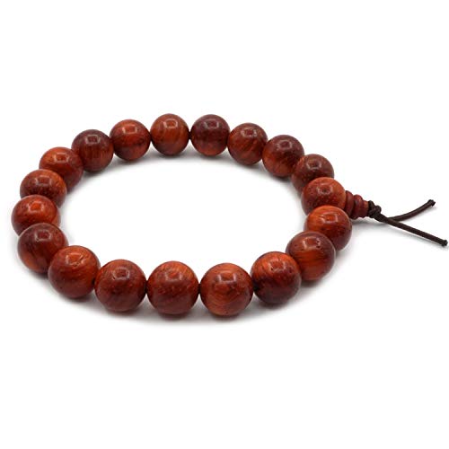 Sandalwood Bead Bracelet Tibetan Buddhist Buddha Meditation Men Elastic Bracelet 10 mm Mala Prayer Beads