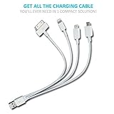 Multi USB Charger Adapter, Gempion 4 in 1 Charging Cable Lightning And Micro USB for iPhone 6, Plus, 5s iPad iPod Samsung Galaxy HTC Power Bank and External Battery Portable Charger and Many More