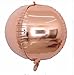 Yalulu 4pcs 22inch Rose Gold 4D Large Round Sphere Shaped Aluminum Foil Balloon Birthday Party Wedding Baby Shower Marriage Decor Supplies (Gold)