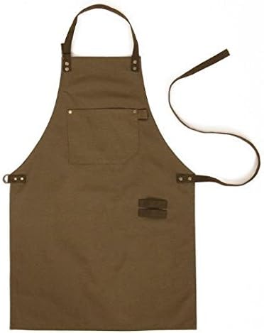 Premium Gift for Woman and Man Chef Works Handmade Apron Japanese Cross Back Natural Canvas Apron-dark Brown Color (Woman)