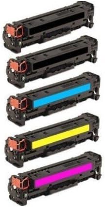 5 Pack (2 Black + 1 each Color) New Compatible 131A Toner Cartridge for Hp Laserjet Pro M251 M276 Toner Printers -- CF210A Black,CF211A Cyan,CF212A Yellow,CF213A Magenta