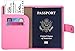 Travelambo RFID Blocking Leather Passport Holder Wallet Cover Case Wing Pocket(pink)
